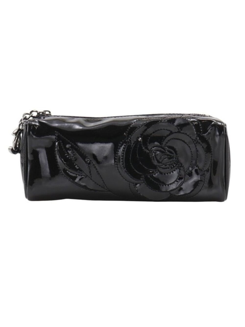 Chanel Camellia Enamel Black Pouch